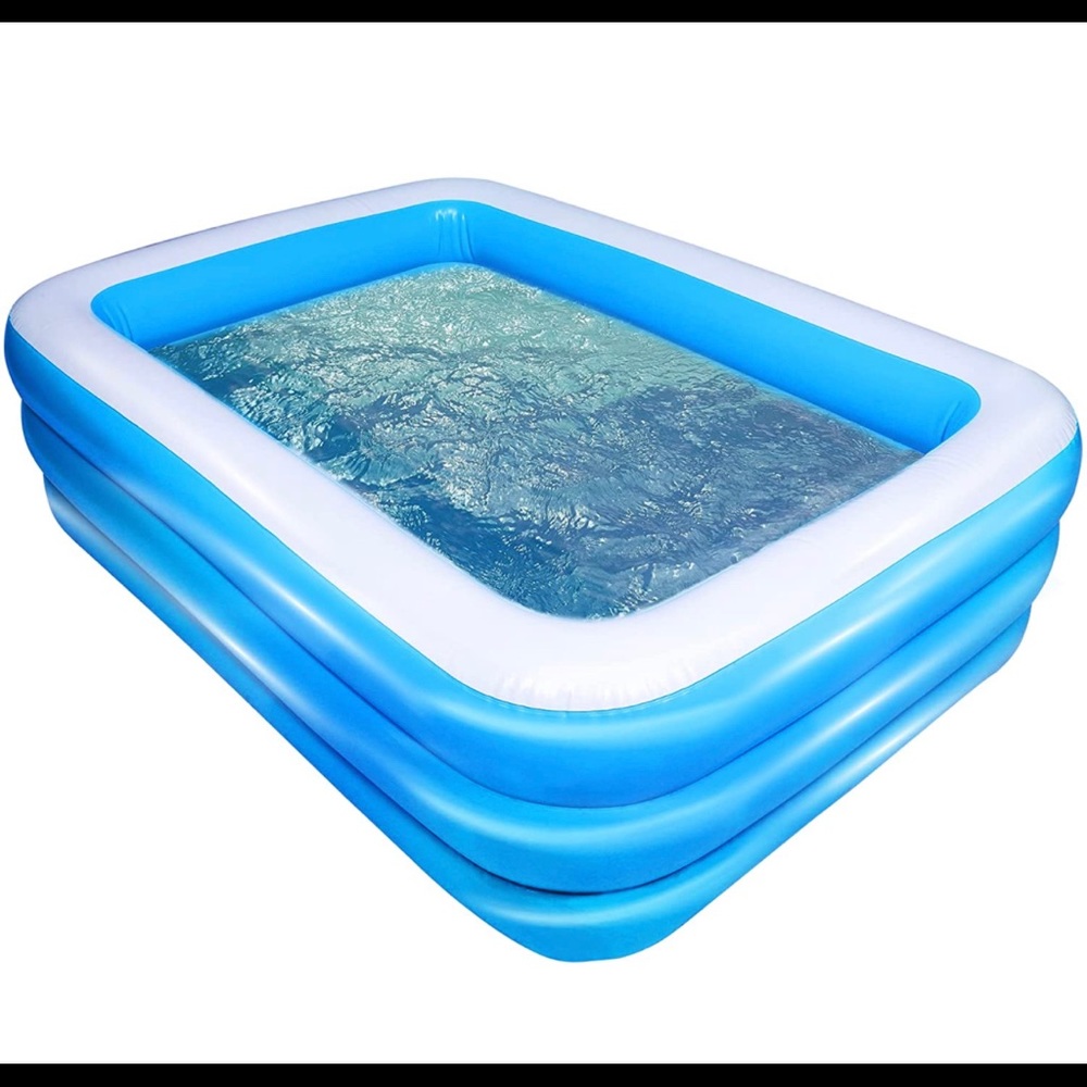 Inflatable Swimming Pool Full-Sized 77" x 55" x 23" Rectangular